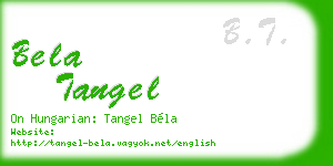 bela tangel business card